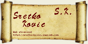 Sretko Ković vizit kartica